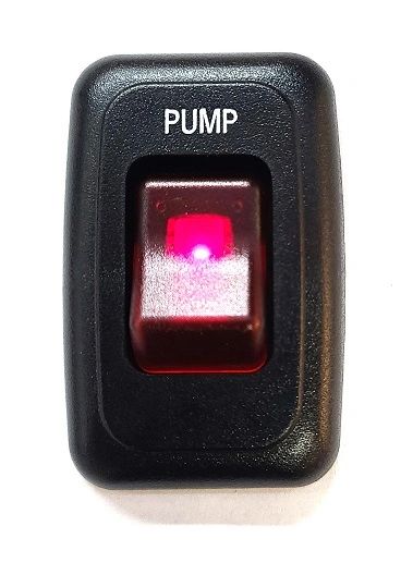 Black Lighted On / Off Contoured Water Pump Switch Assembly