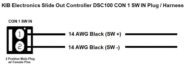 KIB Electronics DSC100 Slide Out Controller CON 1 SW IN Plug And Harness