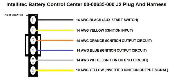 Intellitec Single Disconnect Battery Control Center 00-00635-000 J2 Plug And Harness