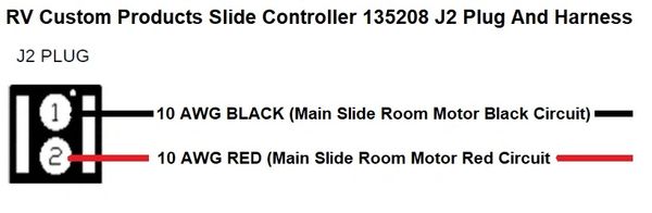 RV Custom Products Slide Out Controller 135208 J2 Plug And Harness