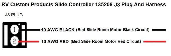 RV Custom Products Slide Out Controller 135208 J3 Plug And Harness