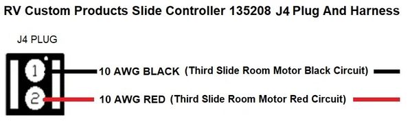 RV Custom Products Slide Out Controller 135208 J4 Plug And Harness