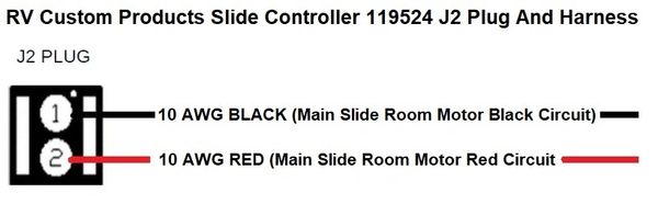RV Custom Products Slide Out Controller 119524 J2 Plug And Harness