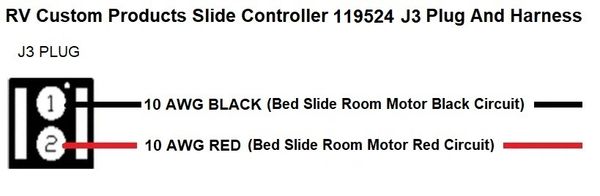 RV Custom Products Slide Out Controller 119524 J3 Plug And Harness