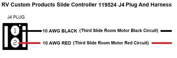 RV Custom Products Slide Out Controller 119524 J4 Plug And Harness