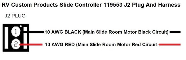 RV Custom Products Slide Out Controller 119553 J2 Plug And Harness