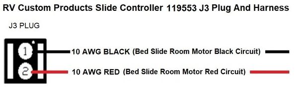 RV Custom Products Slide Out Controller 119553 J3 Plug And Harness