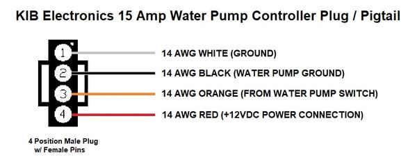 KIB Electronics 15 Amp Water Pump Controller Plug / Pigtail