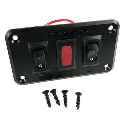 Dometic Water Heater Switch Kit, Dual Panel, 12 VDC, Black, 91270