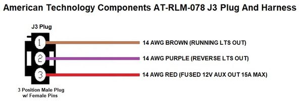 American Technology Turn / Brake Combiner AT-RLM-078 J3 Plug And Harness