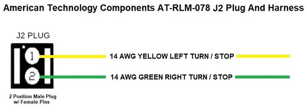 American Technology Turn / Brake Combiner AT-RLM-078 J2 Plug And Harness