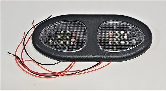 Black Double Push-Lens Interior L.E.D. Dome Light AT-LLP2-6-1