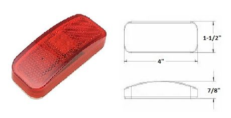 RV LED Marker Light, Red 6 Diode, L14-0061R