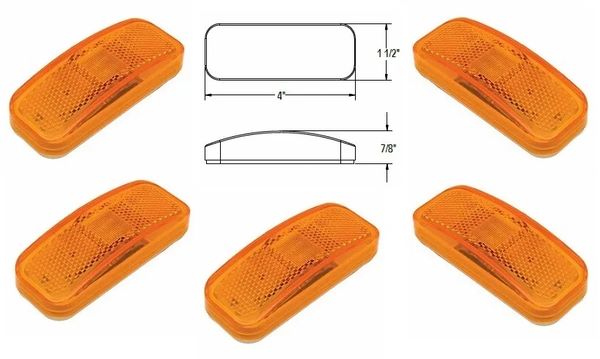 RV LED Marker Light Kit, Amber 6 Diode, L14-0061A