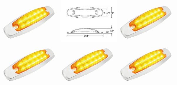 RV LED Marker Light Kit, Amber 12 Diode, 1A-S-1905A