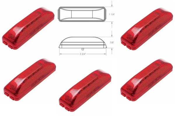 RV LED Marker Light Kit, Red 12 Diode 1A-V-1240R