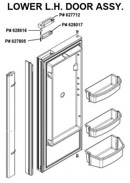 Norcold Refrigerator Door Handle Housing 627712