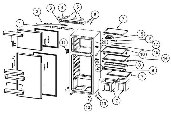 Norcold Refrigerator Rear Slide Out Shelf 640474