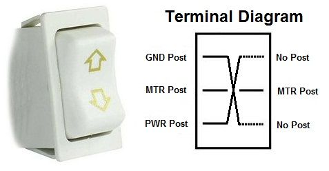 Slide-Out Extend / Retract Switch, White, 12385-2