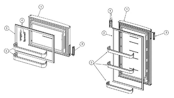 Norcold Refrigerator Door Handle Cover And Bracket 640154