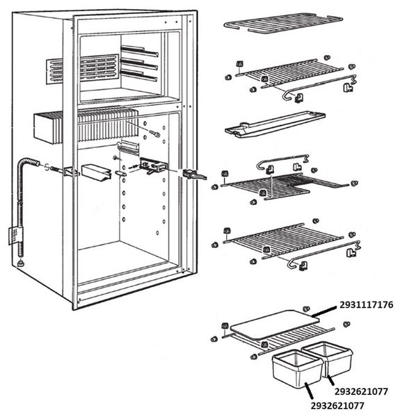 Dometic Refrigerator Crisper Bin And Shelf Kit 29326210777