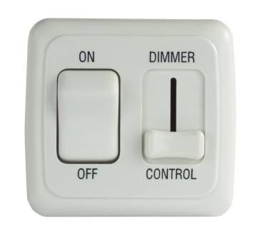 Dimmer On / Off Switch with Bezel, White, 12065