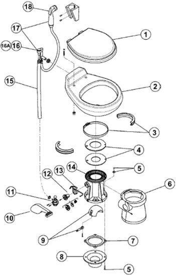 Dometic / SeaLand Toilet Model Traveler 510+ Repair Kit
