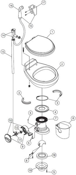 Dometic / SeaLand Toilet Model Traveler 510H Repair Kit