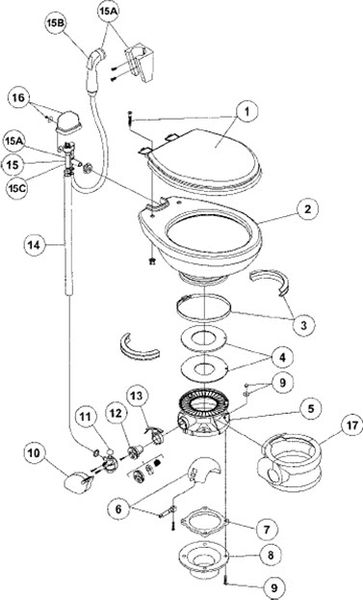 Dometic / SeaLand Toilet Model Traveler Lite 111 Repair Kit