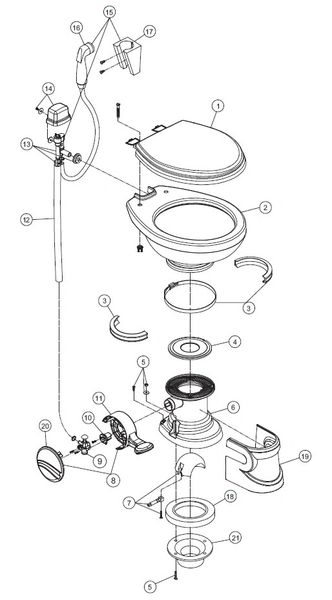 Dometic / SeaLand Toilet Model Traveler Lite 210 Repair Kit