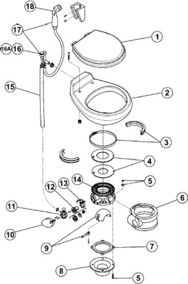 Dometic / SeaLand Toilet Model Traveler 511+ Repair Kit