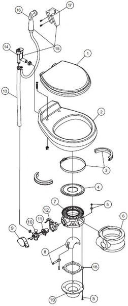 Dometic / SeaLand Toilet Model Traveler 511H Repair Kit