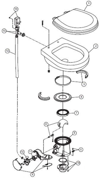 Dometic / SeaLand Toilet Model EcoVac / VacuFlush 147 Repair Kit