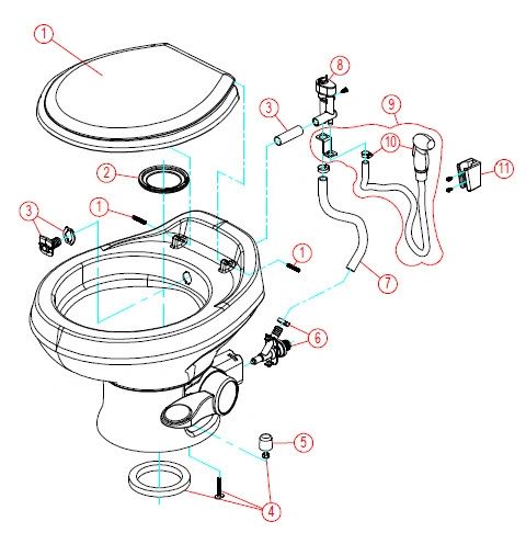 Dometic / SeaLand Toilet Model Revolution 301 Repair Kit