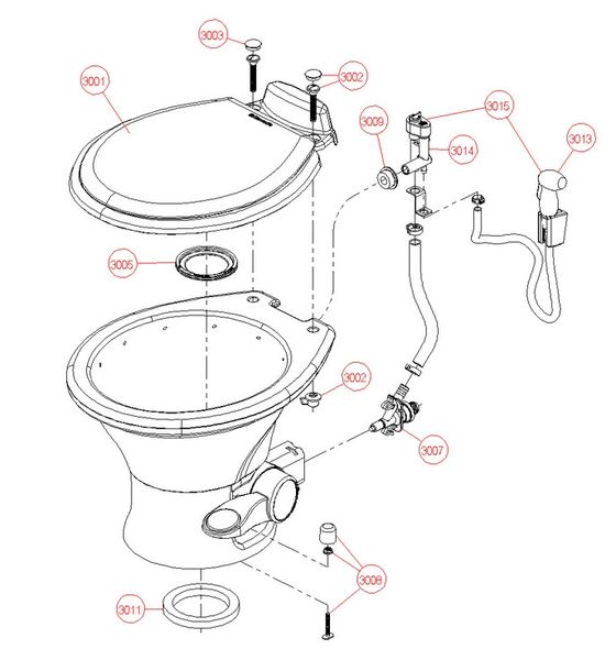 Dometic / SeaLand Toilet Model Revolution 311 Repair Kit