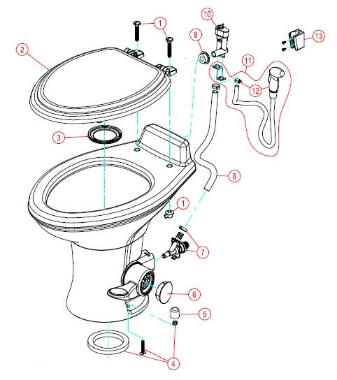 Dometic / SeaLand Toilet Model Revolution 320 Repair Kit
