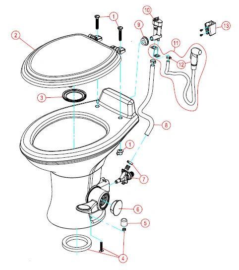 Dometic / SeaLand Toilet Series 320 Repair Kit