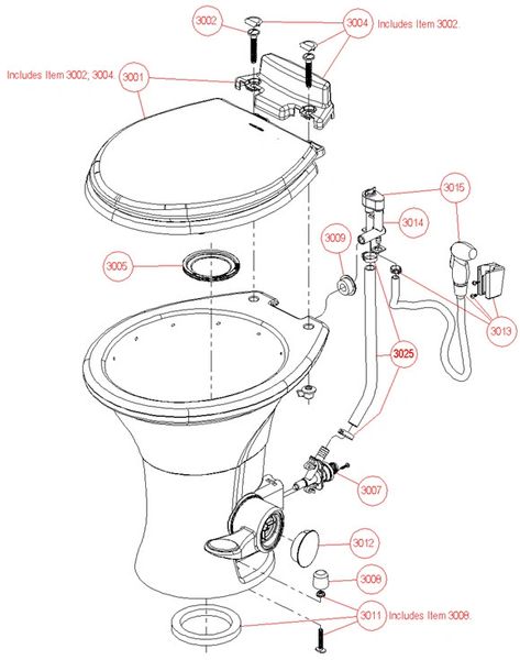 Dometic / SeaLand Toilet Model Revolution 310S Repair Kit