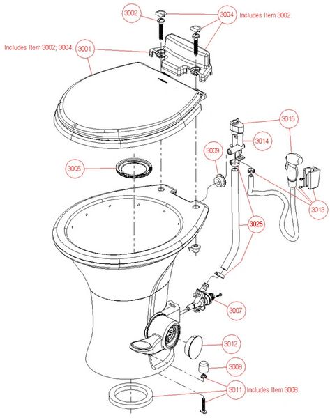 Dometic / SeaLand Toilet Series 310S Repair Kit