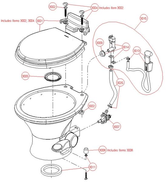 Dometic / SeaLand Toilet Model Revolution 311S Repair Kit