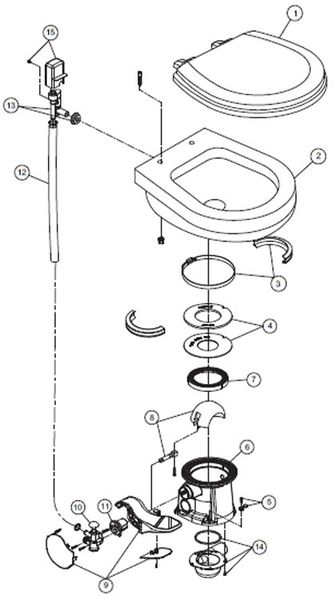 Dometic / SeaLand Toilet Model EcoVac / VacuFlush 157 Repair Kit