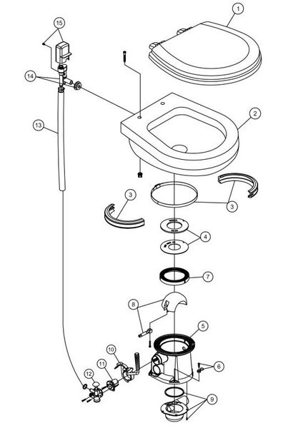 Dometic / SeaLand Toilet Model VacuFlush 168 Repair Kit