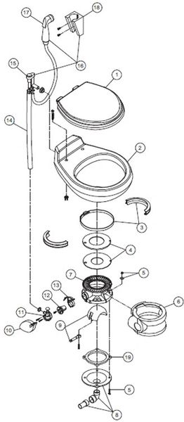 Dometic / SeaLand Toilet Model VacuFlush 506+ Repair Kit