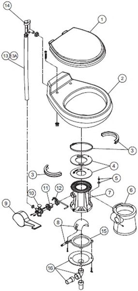 Dometic / SeaLand Toilet Model VacuFlush 509+ Repair Kit