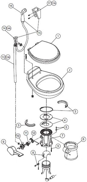 Dometic / SeaLand Toilet Model VacuFlush 547+ Repair Kit