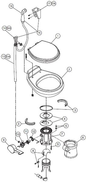 Dometic / SeaLand Toilet Model VacuFlush 548+ Repair Kit
