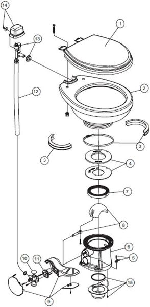 Dometic / SeaLand Toilet Model VacuFlush 647 Repair Kit