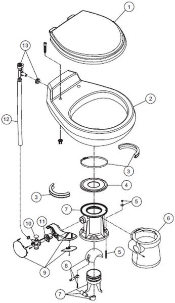 Dometic / SeaLand Toilet Model VacuFlush 1548 Repair Kit