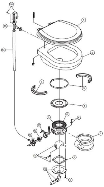 Dometic / SeaLand Toilet Model VacuFlush 1106 Repair Kit