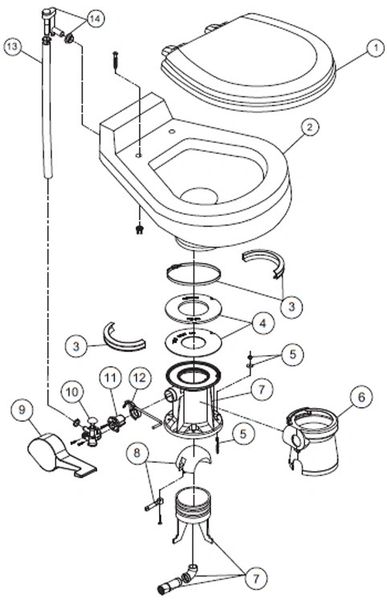 Dometic / SeaLand Toilet Model VacuFlush 1048 Repair Kit